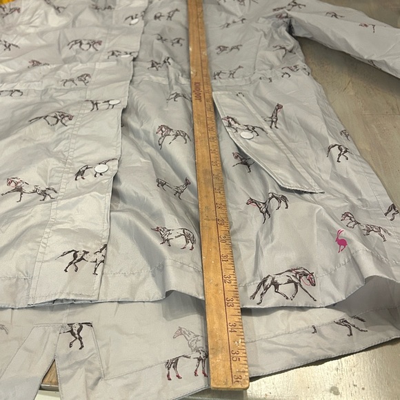 Joules Horse Print Golightly Waterproof Packable Rain  Jacket Gray Women’s 10 - Picture 15 of 15
